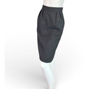 Christian Dior Pret-A-Porter Charcoal Gray Wool Skirt Women's Size Medium